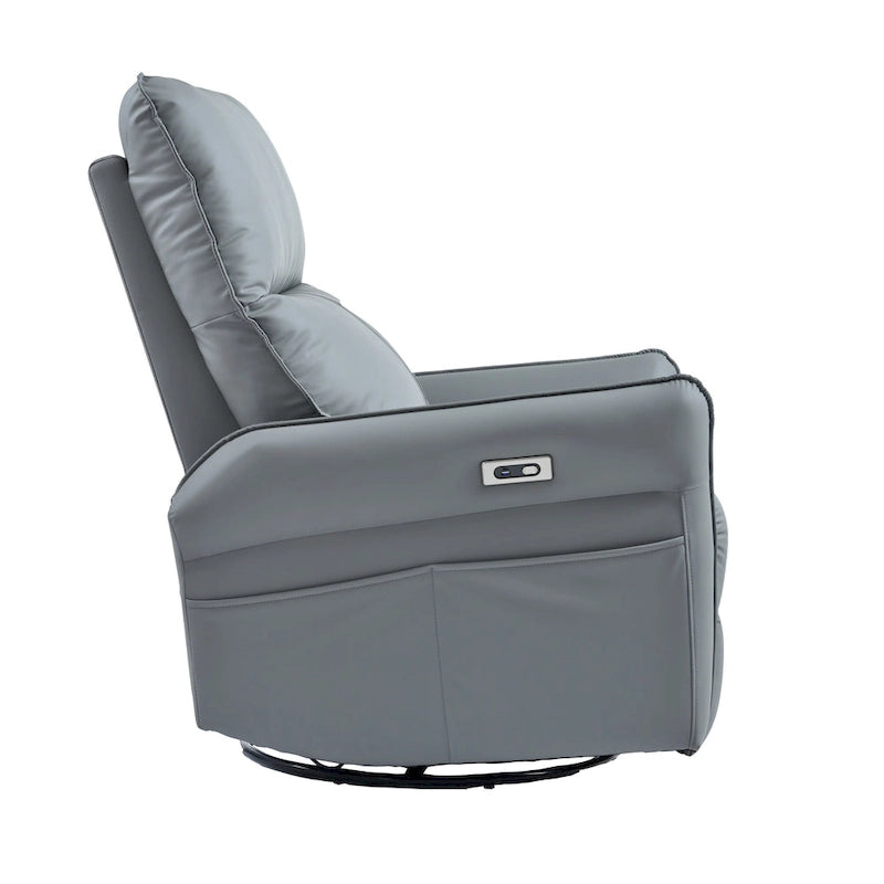Poltrona reclinabile girevole a dondolo Power 270 con porte USB, piccole poltrone reclinabili elettriche in PU per piccoli spazi