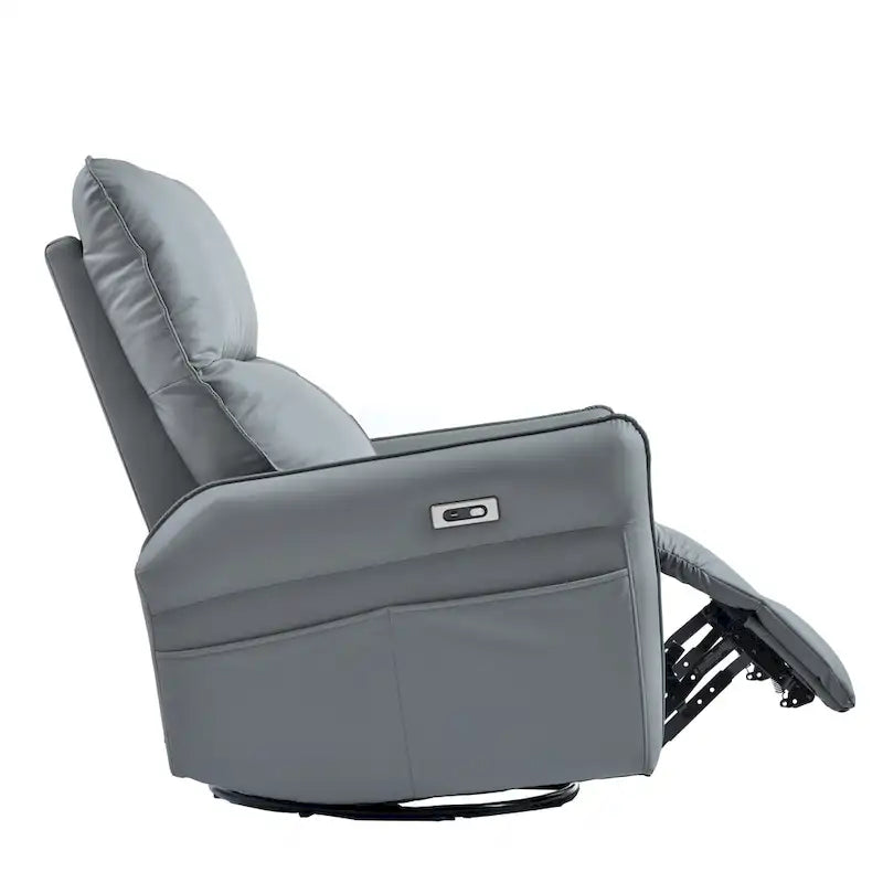 Poltrona reclinabile girevole a dondolo Power 270 con porte USB, piccole poltrone reclinabili elettriche in PU per piccoli spazi