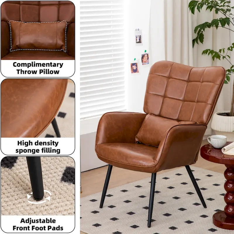 Poltrona in similpelle Sedia d'accento moderna set da 2