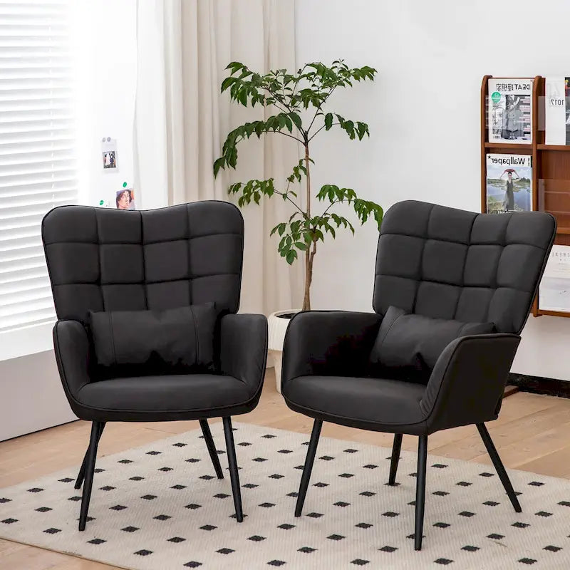 Poltrona in similpelle Sedia d'accento moderna set da 2