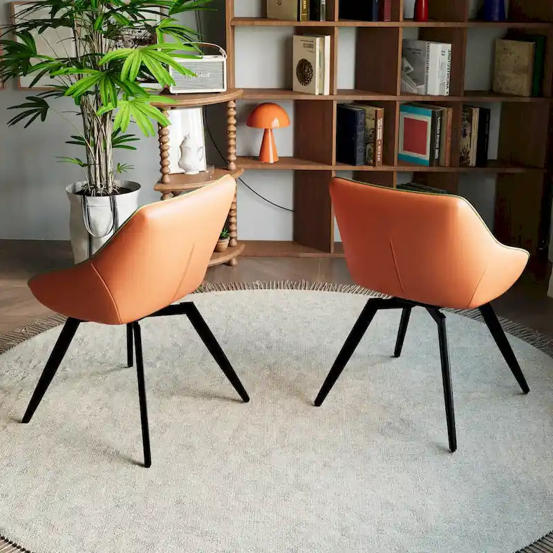 Set di 2 sedie da pranzo con gambe in metallo