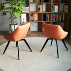 Set di 2 sedie da pranzo con gambe in metallo