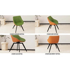 Set di 2 sedie da pranzo con gambe in metallo