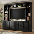 Mobile porta TV Mid-Century da 97,4W con librerie, ripiano regolabile e ponte - Centro di intrattenimento per TV fino a 70 pollici