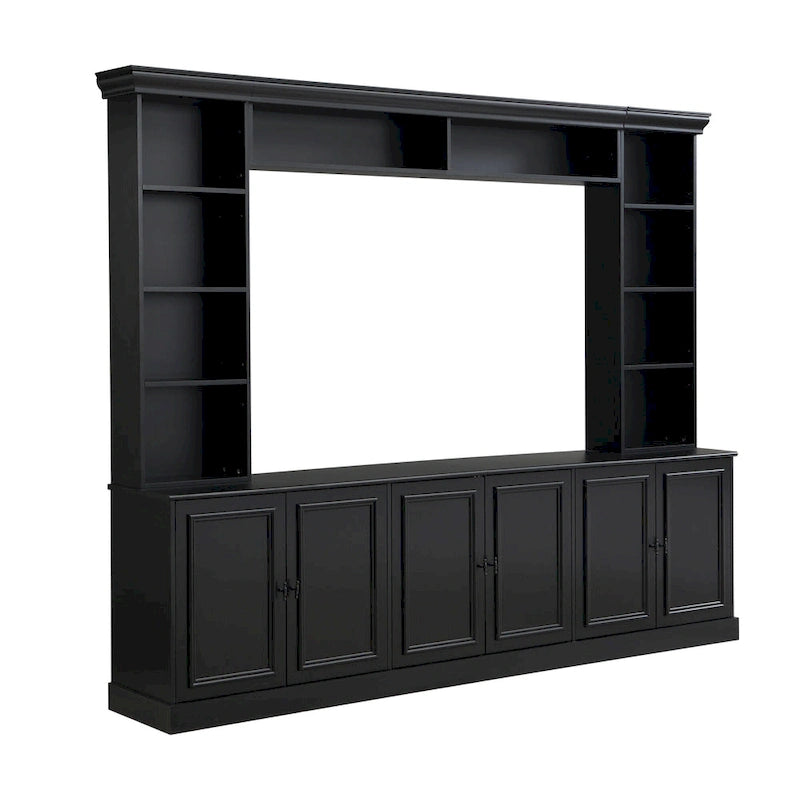 Mobile porta TV Mid-Century da 97,4W con librerie, ripiano regolabile e ponte - Centro di intrattenimento per TV fino a 70 pollici