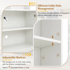 Mobile porta TV Mid-Century da 97,4W con librerie, ripiano regolabile e ponte - Centro di intrattenimento per TV fino a 70 pollici