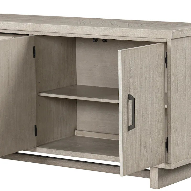 Credenza in Legno Massello Stile Fattoria Moderna, 150 cm, Naturale