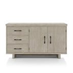 Credenza in Legno Massello Stile Fattoria Moderna, 150 cm, Naturale