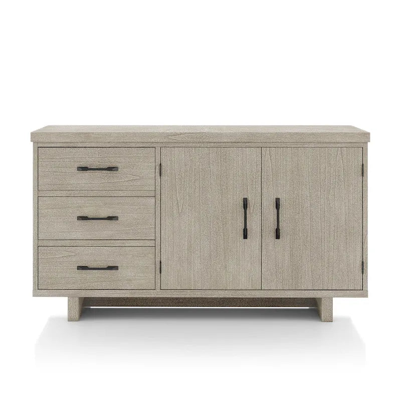 Credenza in Legno Massello Stile Fattoria Moderna, 150 cm, Naturale