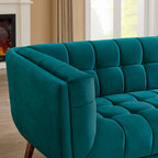 Divano Chesterfield moderno di metà secolo con rivestimento in velluto capitonné