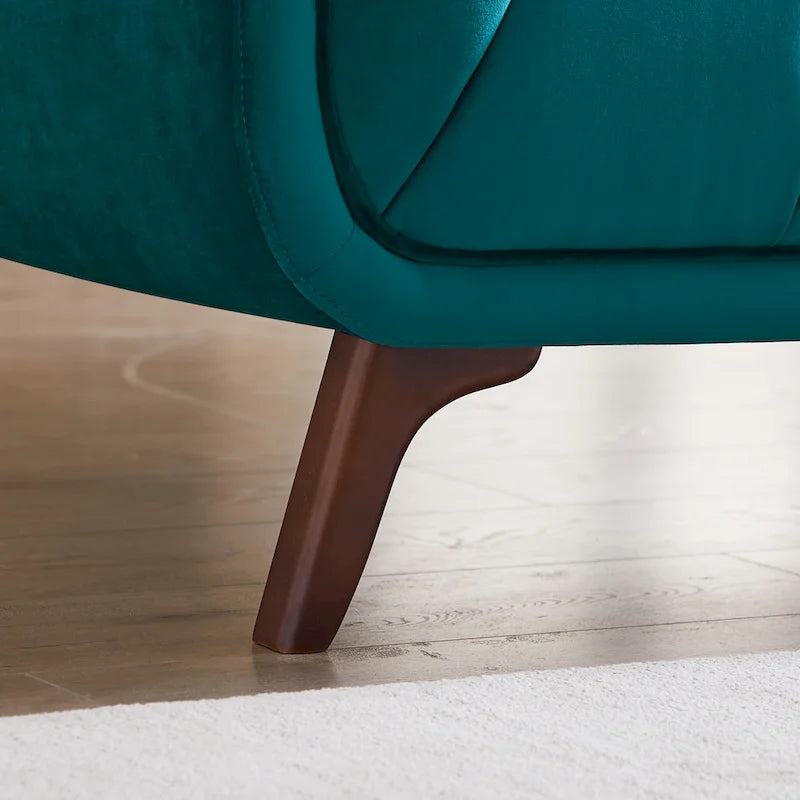 Divano Chesterfield moderno di metà secolo con rivestimento in velluto capitonné