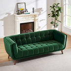 Divano Chesterfield moderno di metà secolo con rivestimento in velluto capitonné