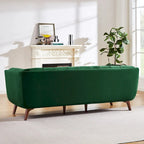 Divano Chesterfield moderno di metà secolo con rivestimento in velluto capitonné