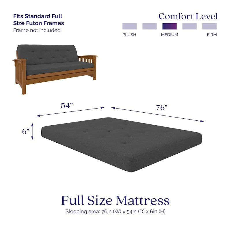 Materasso per futon DHP Trule da 6 pollici con molle Bonnell