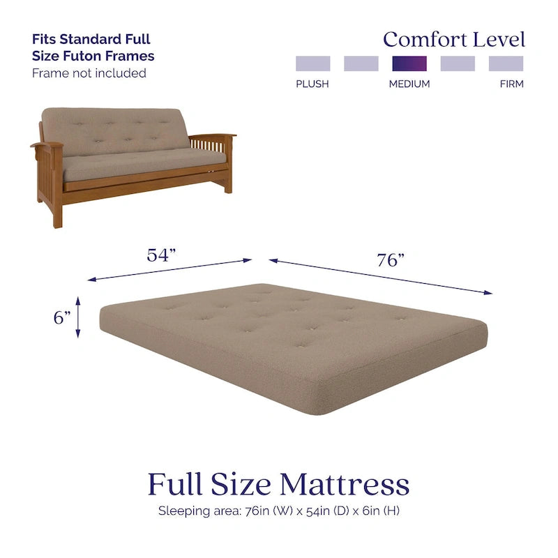 Materasso per futon DHP Trule da 6 pollici con molle Bonnell