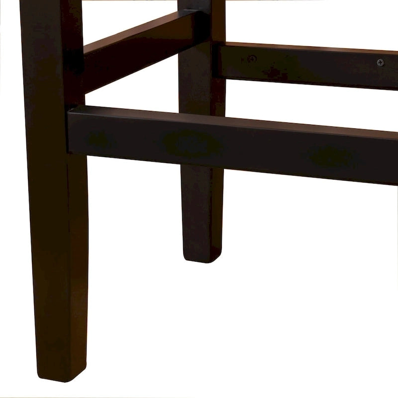 Sgabello da bancone senza schienale in pelle marrone da 26 pollici con borchie in bronzo, set da 2