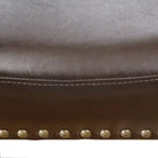 Sgabello da bancone senza schienale in pelle marrone da 26 pollici con borchie in bronzo, set da 2