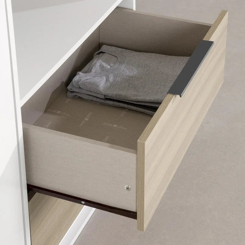 Cassettiera per bambini a 2 cassetti con armadietto e ripiano regolabile