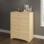 Comodino moderno a 5 cassetti con finitura laminata