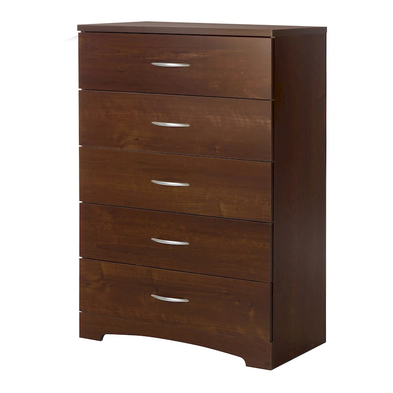 Comodino moderno a 5 cassetti con finitura laminata