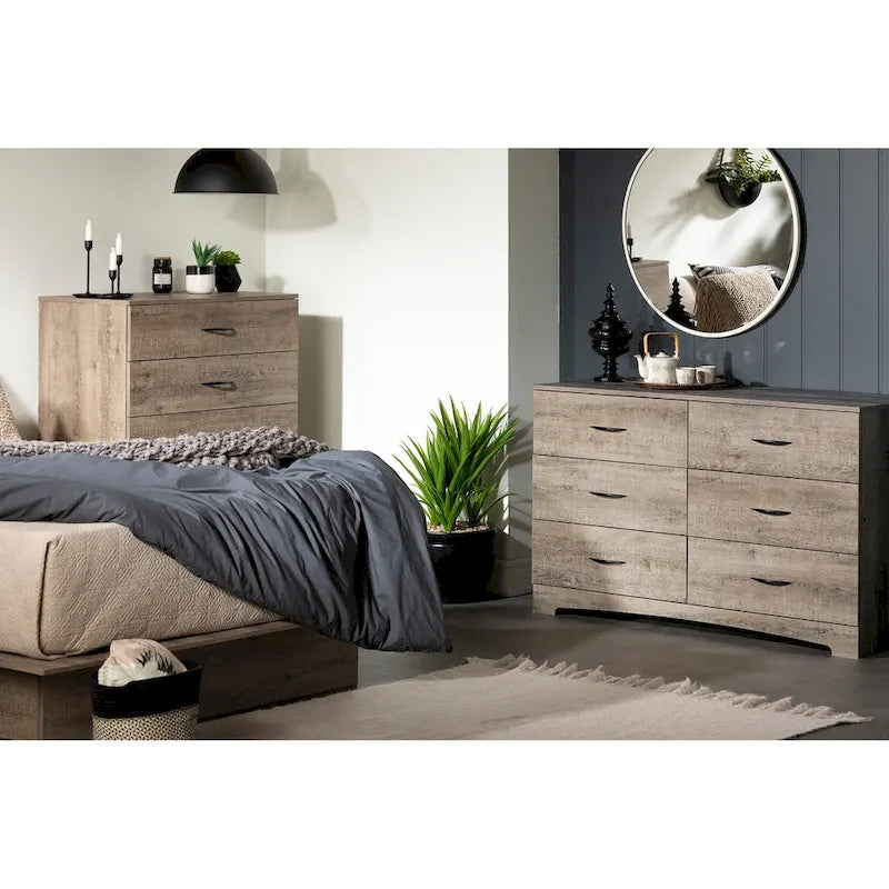 Comodino moderno a 5 cassetti con finitura laminata