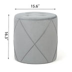 Poggiapiedi e Sgabello da Toilette Rotondo in Velluto Trapuntato