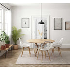 Sedia da pranzo Mid-Century Modern con gambe in acciaio, per uso interno ed esterno, set da 2