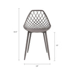 Sedia da pranzo Mid-Century Modern con gambe in acciaio, per uso interno ed esterno, set da 2