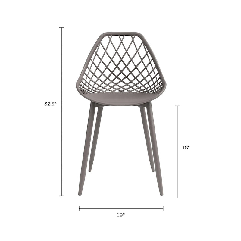 Sedia da pranzo Mid-Century Modern con gambe in acciaio, per uso interno ed esterno, set da 2