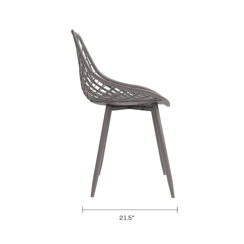 Sedia da pranzo Mid-Century Modern con gambe in acciaio, per uso interno ed esterno, set da 2