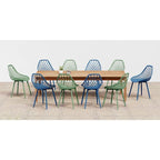 Sedia da pranzo Mid-Century Modern con gambe in acciaio, per uso interno ed esterno, set da 2