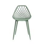 Sedia da pranzo Mid-Century Modern con gambe in acciaio, per uso interno ed esterno, set da 2
