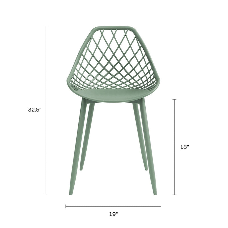 Sedia da pranzo Mid-Century Modern con gambe in acciaio, per uso interno ed esterno, set da 2