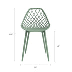 Sedia da pranzo Mid-Century Modern con gambe in acciaio, per uso interno ed esterno, set da 2