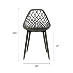 Sedia da pranzo Mid-Century Modern con gambe in acciaio, per uso interno ed esterno, set da 2