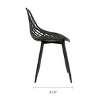 Sedia da pranzo Mid-Century Modern con gambe in acciaio, per uso interno ed esterno, set da 2