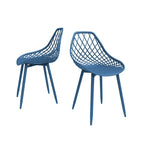 Sedia da pranzo Mid-Century Modern con gambe in acciaio, per uso interno ed esterno, set da 2