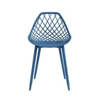 Sedia da pranzo Mid-Century Modern con gambe in acciaio, per uso interno ed esterno, set da 2
