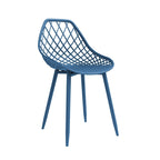 Sedia da pranzo Mid-Century Modern con gambe in acciaio, per uso interno ed esterno, set da 2
