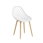 Sedia da pranzo Mid-Century Modern con gambe in acciaio, per uso interno ed esterno, set da 2