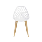Sedia da pranzo Mid-Century Modern con gambe in acciaio, per uso interno ed esterno, set da 2