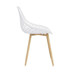 Sedia da pranzo Mid-Century Modern con gambe in acciaio, per uso interno ed esterno, set da 2