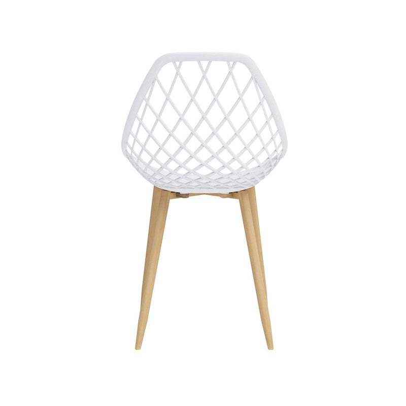 Sedia da pranzo Mid-Century Modern con gambe in acciaio, per uso interno ed esterno, set da 2