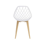 Sedia da pranzo Mid-Century Modern con gambe in acciaio, per uso interno ed esterno, set da 2