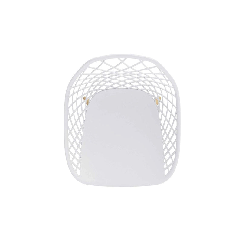 Sedia da pranzo Mid-Century Modern con gambe in acciaio, per uso interno ed esterno, set da 2