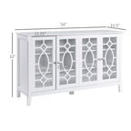 Credenza a buffet da 54 pollici con 4 ante in vetro intelaiate e ripiani regolabili