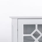 Credenza a buffet da 54 pollici con 4 ante in vetro intelaiate e ripiani regolabili