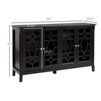 Credenza a buffet da 54 pollici con 4 ante in vetro intelaiate e ripiani regolabili