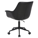 Sedia da ufficio in pelle PU con base a rotelle in metallo e regolazione dell'altezza