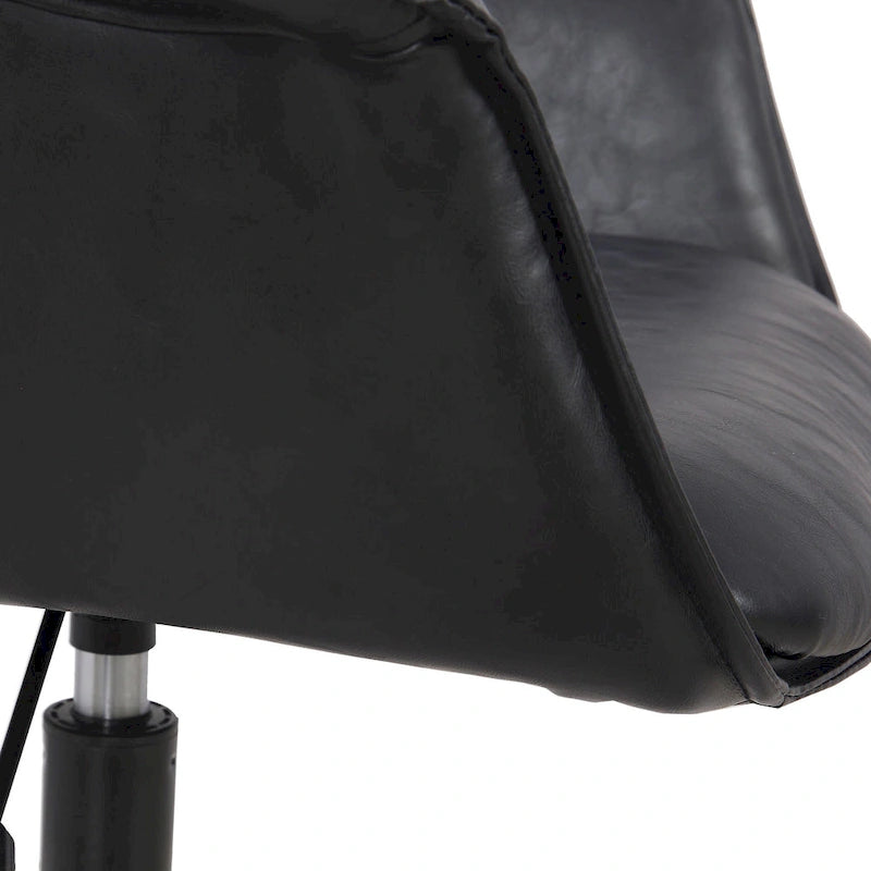 Sedia da ufficio in pelle PU con base a rotelle in metallo e regolazione dell'altezza